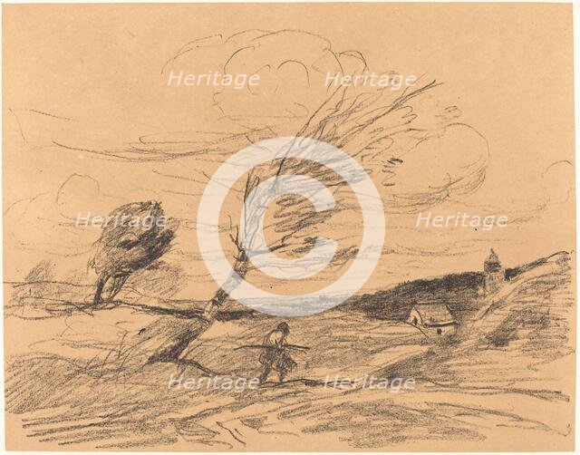 The Gust of Wind (Le Coup de vent), 1871. Creator: Jean-Baptiste-Camille Corot.