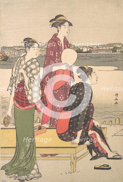 Evening on the Banks of the Sumida River. Creator: Torii Kiyonaga.