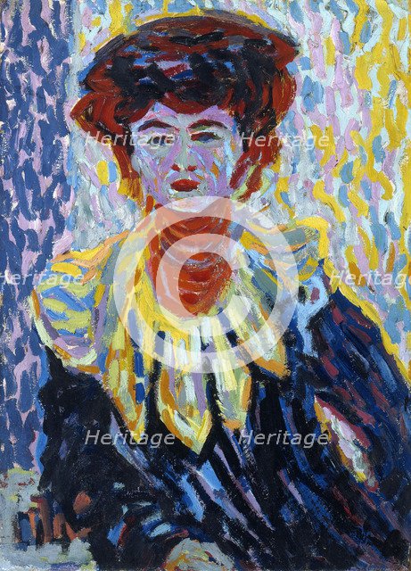 Doris with Ruff Collar, c. 1906. Artist: Kirchner, Ernst Ludwig (1880-1938)