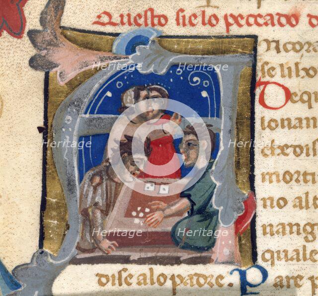 Dice players, 14th century. Creator: Unknown.