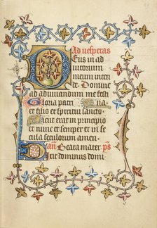 Decorated Initial D; Book of Hours, about 1405-1410. Creator: Unknown.