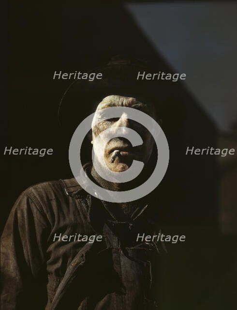 Worker at carbon black plant, Sunray, Texas, 1942. Creator: John Vachon.