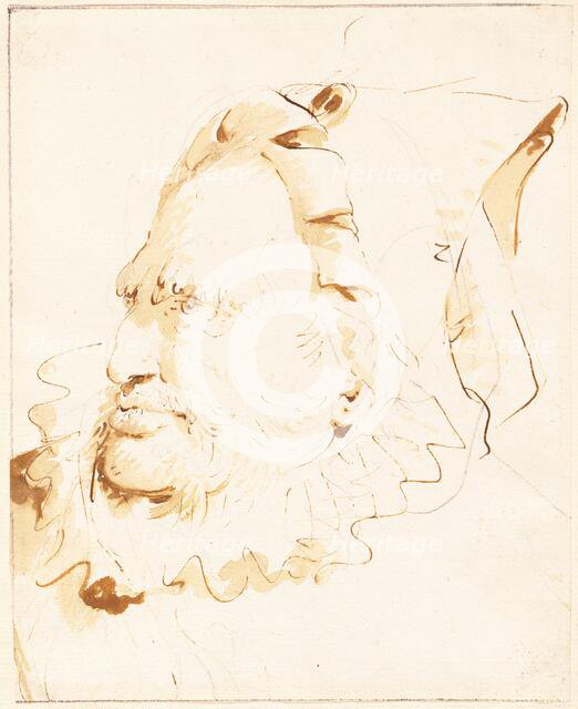 Head of a Magician, c. 1760. Creator: Giovanni Battista Tiepolo.