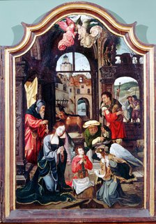 'Adoration of the Shepherds', triptych, late 15th-early 16th century. Artist: Cornelius Engebrechtsz