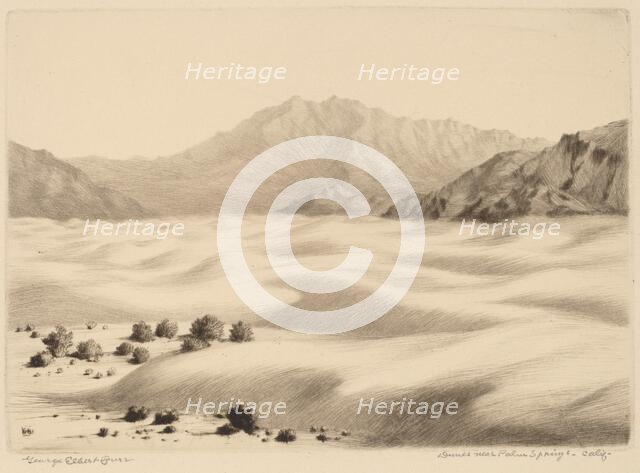 Dunes near Palm Springs, California (no.2), c. 1934. Creator: George Elbert Burr.