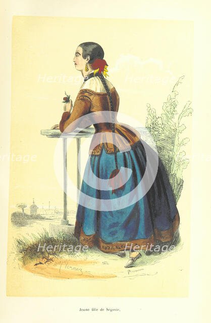 Young woman from Segovia, 1848. Creators: Clerman, Adolphe François Pannemaker.