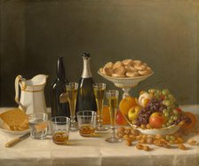 Wine, Cheese, and Fruit, 1857. Creator: John F. Francis.