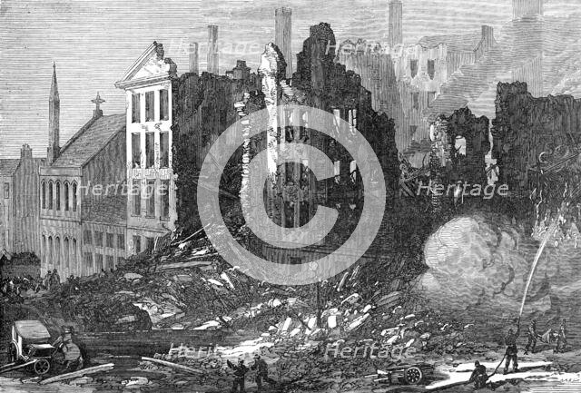 Scene of the explosion at Tradeston Flour-Mills, Glasgow, 1872. Creator: Unknown.
