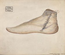 Wedding Shoe, c. 1937. Creator: Edna C. Rex.