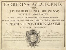 Barberinae aulae fornix, ca. 1677. Creator: Unknown.