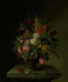 A vase with flowers, 1816-1837. Creator: Hanne Hellesen.