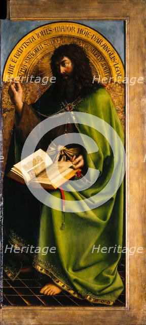 The Ghent Altarpiece. Adoration of the Mystic Lamb: John the Baptist, 1432. Creator: Eyck, Jan van (1390-1441).