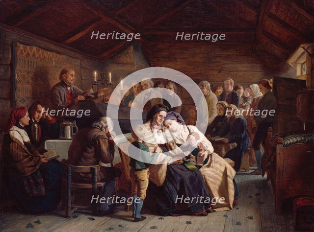 Funeral Feast, probably 1854. Creator: Adolph Tidemand.