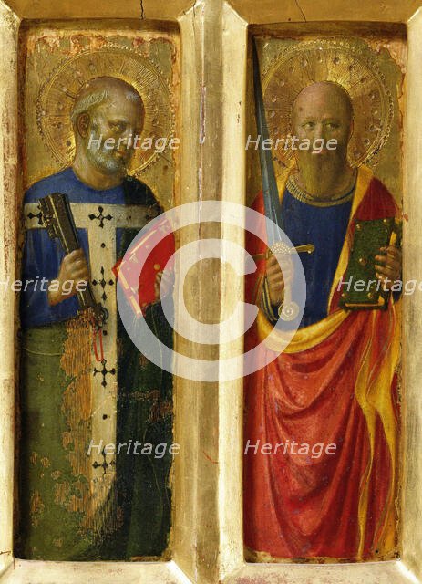 The Apostles Peter and Paul (From the Perugia Altarpiece), ca 1437. Creator: Angelico, Fra Giovanni, da Fiesole (ca. 1400-1455).
