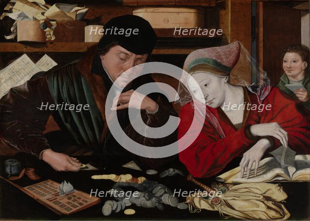 The Banker and his Wife, 1540. Creator: Marinus van Reymerswaele.