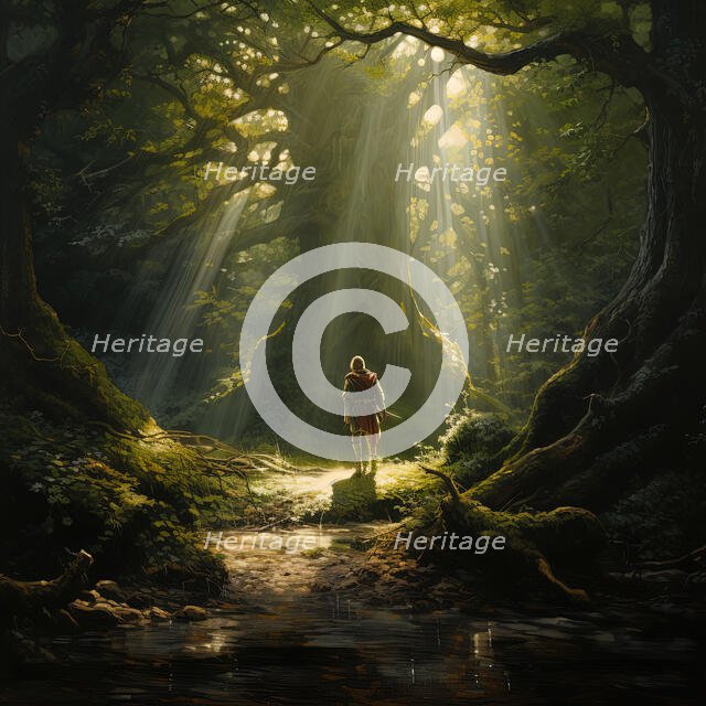 AI IMAGE - Illustration of Robin Hood, 2023. Creator: Heritage Images.