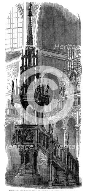 The International Exhibition: Belgian pulpit by Messrs. Goyers Brothers..., 1862. Creator: Unknown.