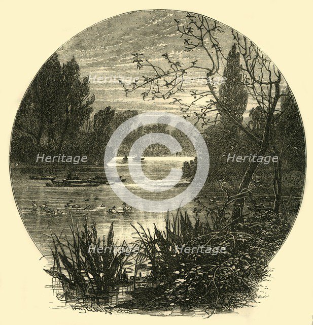 'The Lake, Battersea Park', (c1878). Creator: Unknown.