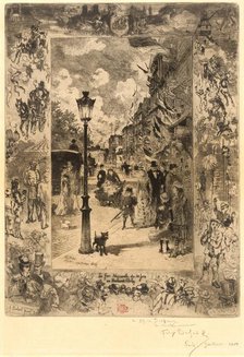 La Fête nationale au Boulevard Clichy (National Holiday on the Boulevard de Clichy), 1878. Creator: Felix Hilaire Buhot.