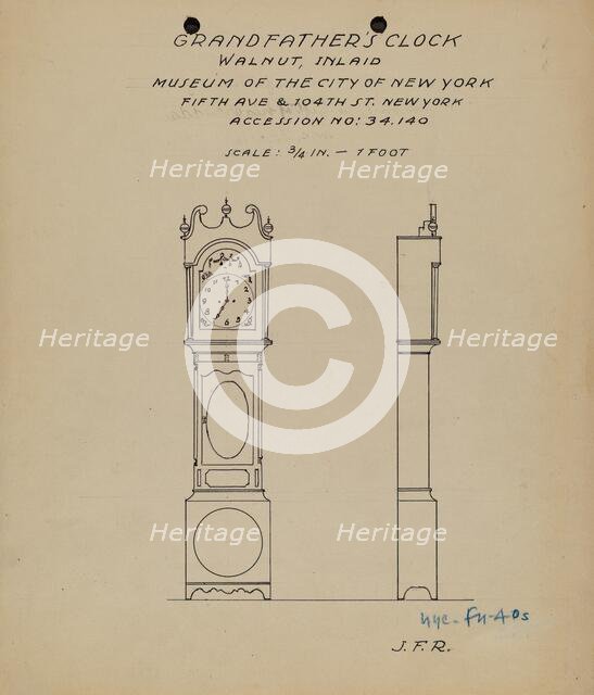 Grandfather's Clock, 1935/1942. Creator: J.F. Rust.