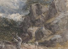 Driving Sheep in a Rocky Landscape, ca. 1846. Creator: David Cox the elder.