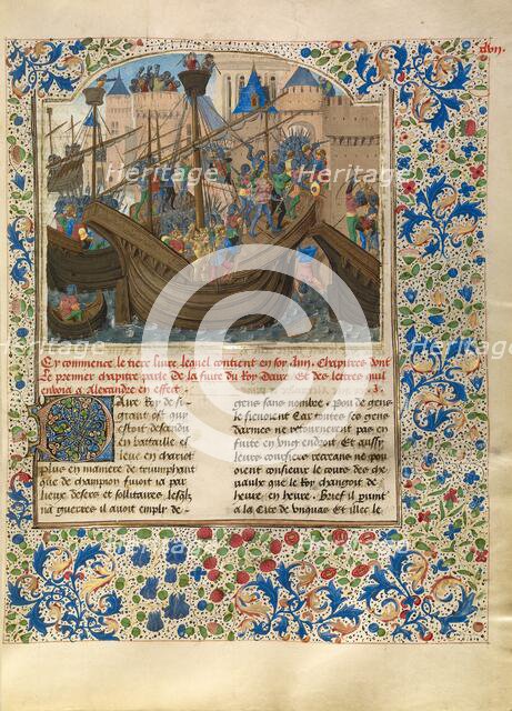 Alexander Attacks the City of Tyre; Livre des fais d'Alexandre le grant, about 1470-1475. Creator: Master of the Jardin de vertueuse consolation.