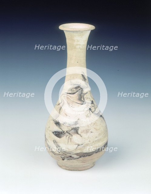 Cizhou pear-shaped vase of simulated marbleware, Northern Song dynasty, China, 11th century. Artist: Unknown