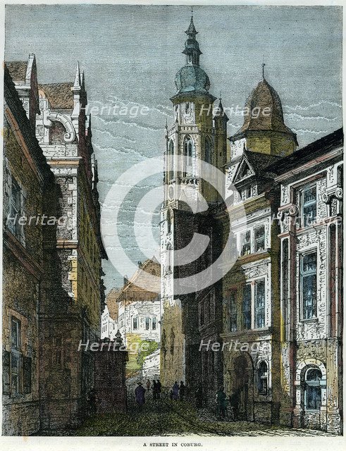 A street in Coburg, Bavaria, Germany, c1880. Artist: Unknown