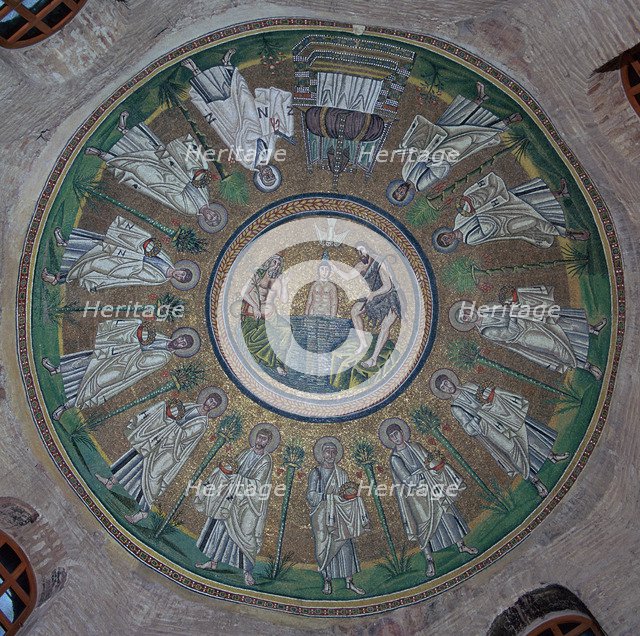 Mosaics in the dome of the Baptistry of the Arians, 5th century. Artist: Unknown