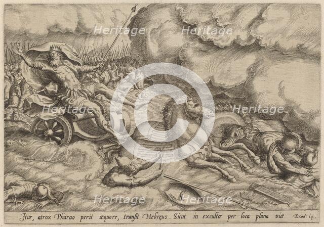 The Crossing of the Red Sea, 1585. Creator: Jan Wierix.