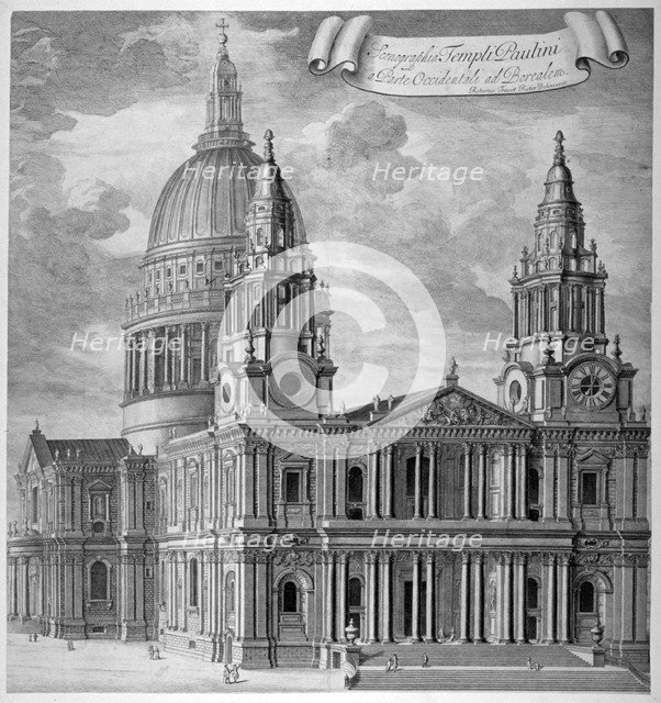 St Paul's Cathedral, City of London, c1715.                                             Artist: Anon