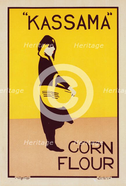 Affiche anglaise pour le "Corn Flour Kassama"., c1900. Creator: William Nicholson.