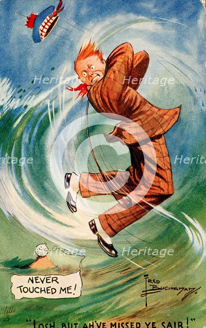 Golfing cartoon, c1910s. Artist: Unknown