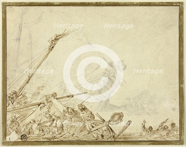 Shipwreck, n.d. Creator: Cornelis de Wael.