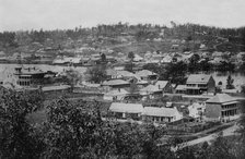 Brisbane from Observatory, showing first wooden bridge across Brisbane River c1866. Creator: Unknown.
