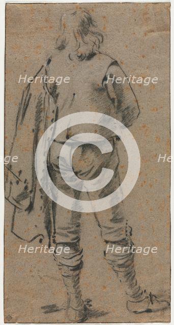 A Man Standing Seen from the Back, c. 1630. Creator: Gerard ter Borch (Dutch, 1617-1681).
