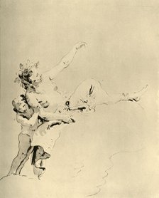 'Woman resting on Clouds and supported by a Cupid', mid 18th century, (1928). Artist: Giovanni Battista Tiepolo.