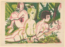 Nude Women with a Child in the Forest, 1925. Creator: Ernst Kirchner.