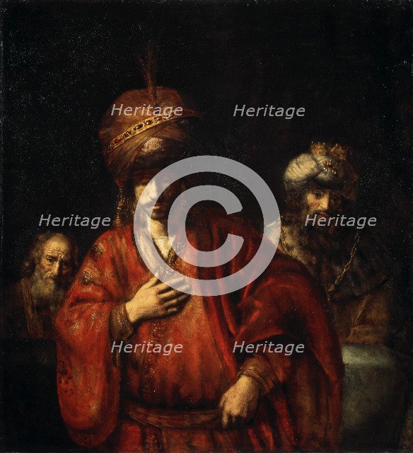 'Haman Recognizes His Fate (David and Uriah)', 1665.  Artist: Rembrandt Harmensz van Rijn    