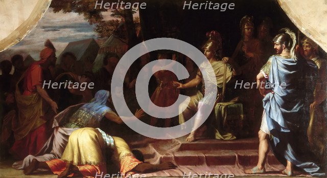 Alexander the Great receiving the news of the death by immolation of the gymnosophist Calanus. Artist: Champaigne, Jean-Baptiste de (1631-1681)