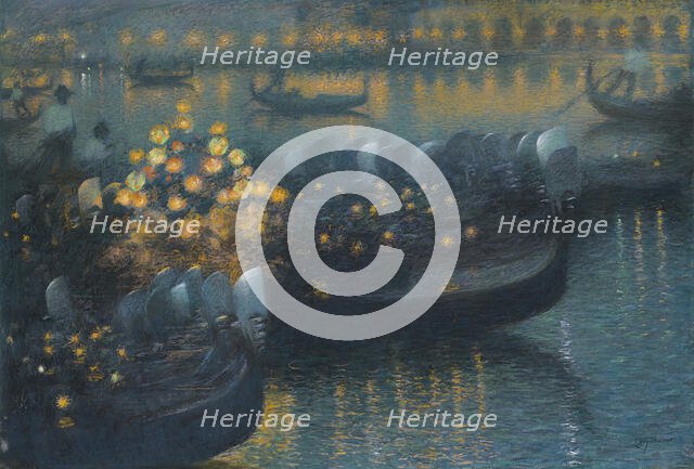 Sérénade au clair de lune (Moonlight Serenade), 1900s-1910s. Creator: Lévy-Dhurmer, Lucien (1865-1953).