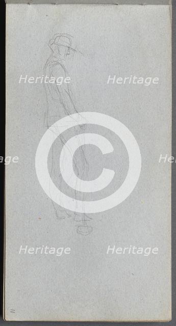 Sketchbook, page 11: Figure in Profile. Creator: Ernest Meissonier (French, 1815-1891).