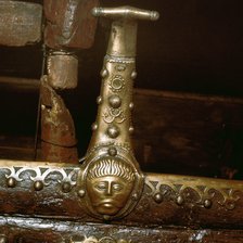 Detail of bronze with Celtic head, Dejberg Cart, Denmark, c1st - 2nd century. Artist: Unknown