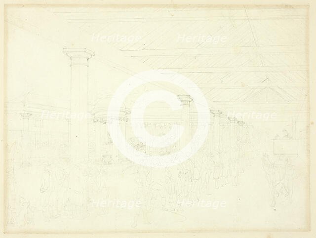 Study for Tattersall's Repository, from Microcosm of London, c. 1809. Creator: Augustus Charles Pugin.