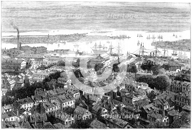 View of Boston from Bunker's Hill, Massachusetts, c1770s (c1880). Artist: Unknown