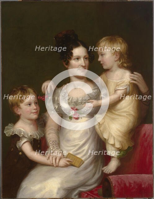 Sarah Weston Seaton with her Children Augustine and Julia, c. 1815. Creator: Charles Bird King.