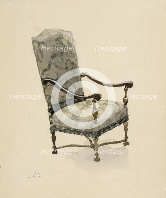 Baroque armchair, c1890s. Creator: Albert Edelfelt.