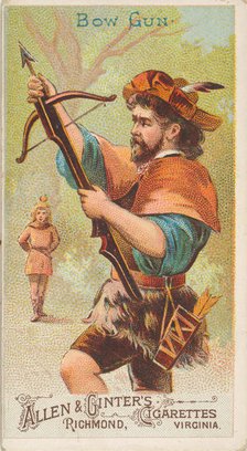 Bow Gun, from the Arms of All Nations series (N3) for Allen & Ginter Cigarettes Brands, 1887. Creator: Allen & Ginter.