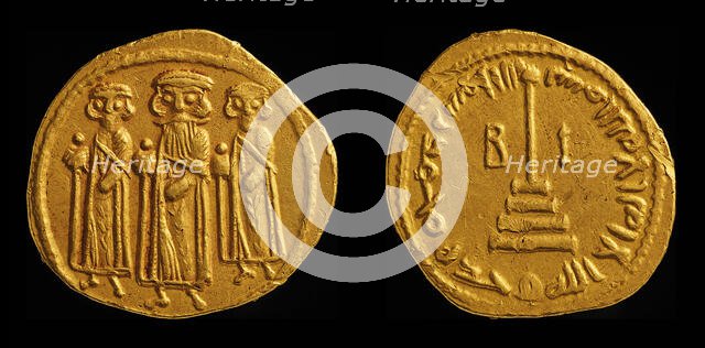 Umayyad gold Dinar of Abd al-Malik ibn Marwan, ca 691. Creator: Numismatic, Oriental coins  .