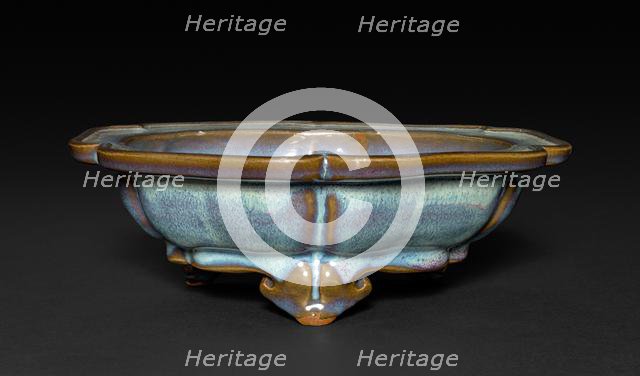 Flower Pot Stand or Bulb Bowl: Jun ware, 14th-15th Century. Creator: Unknown.